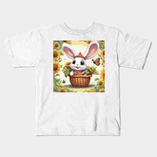 Whimsical Hoppings: Bunny Bliss Kids T-Shirt